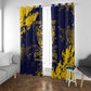 Personalized African-American Heroes Window Curtain Bison Buffalo Soldiers - Blue Grunge Style - African Pride