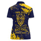Personalized African-American Heroes Women Polo Shirt Bison Buffalo Soldiers - Blue Grunge Style - African Pride