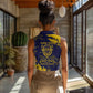 Personalized African-American Heroes Women Sleeveless Polo Shirt Bison Buffalo Soldiers - Blue Grunge Style - African Pride