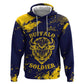 Personalized African-American Heroes Zip Hoodie Bison Buffalo Soldiers - Blue Grunge Style - African Pride