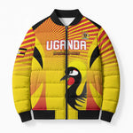 Custom Uganda Cricket Bomber Puffer Jacket Go Cricket Cranes Go