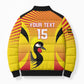 Custom Uganda Cricket Bomber Puffer Jacket Go Cricket Cranes Go
