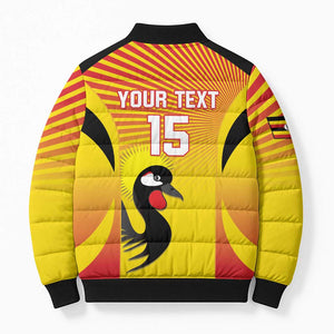 Custom Uganda Cricket Bomber Puffer Jacket Go Cricket Cranes Go