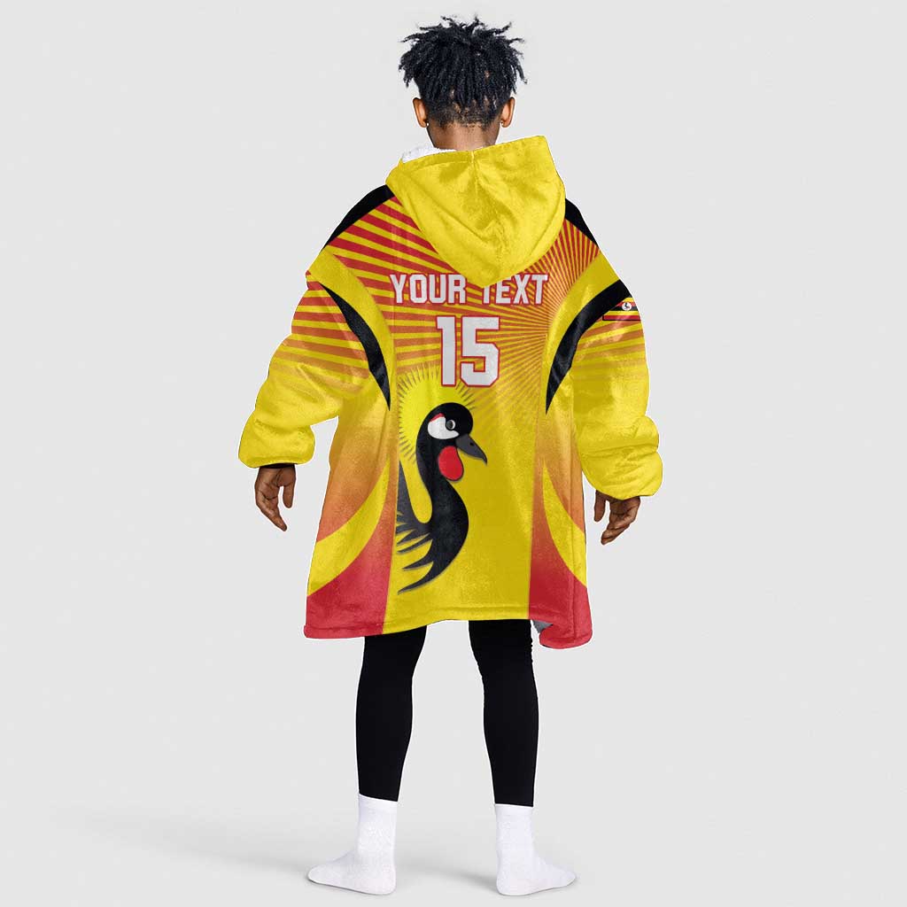 Custom Uganda Cricket Kid Wearable Blanket Hoodie Go Champions - African Pride