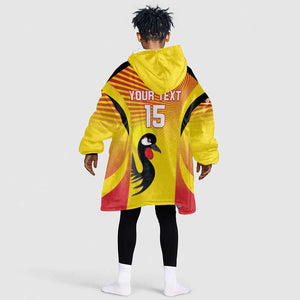 Custom Uganda Cricket Kid Wearable Blanket Hoodie Go Champions - African Pride