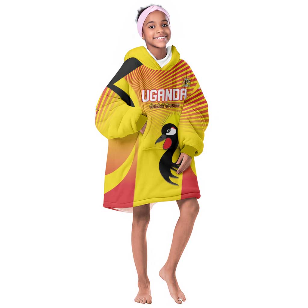 Custom Uganda Cricket Kid Wearable Blanket Hoodie Go Champions - African Pride