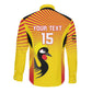 Custom Uganda Cricket Long Sleeve Button Shirt Go Champions - African Pride