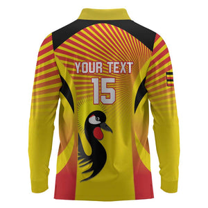 Custom Uganda Cricket Long Sleeve Polo Shirt Go Champions - African Pride
