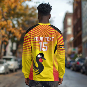 Custom Uganda Cricket Long Sleeve Shirt Go Champions - African Pride
