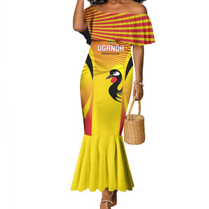 Custom Uganda Cricket Mermaid Dress Go Champions - African Pride