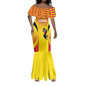 Custom Uganda Cricket Mermaid Dress Go Champions - African Pride