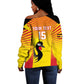 Custom Uganda Cricket Off Shoulder Sweater Go Champions - African Pride