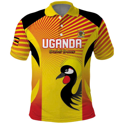 Custom Uganda Cricket Polo Shirt Go Champions - African Pride