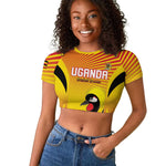 Custom Uganda Cricket Raglan Cropped T shirt Go Champions - African Pride