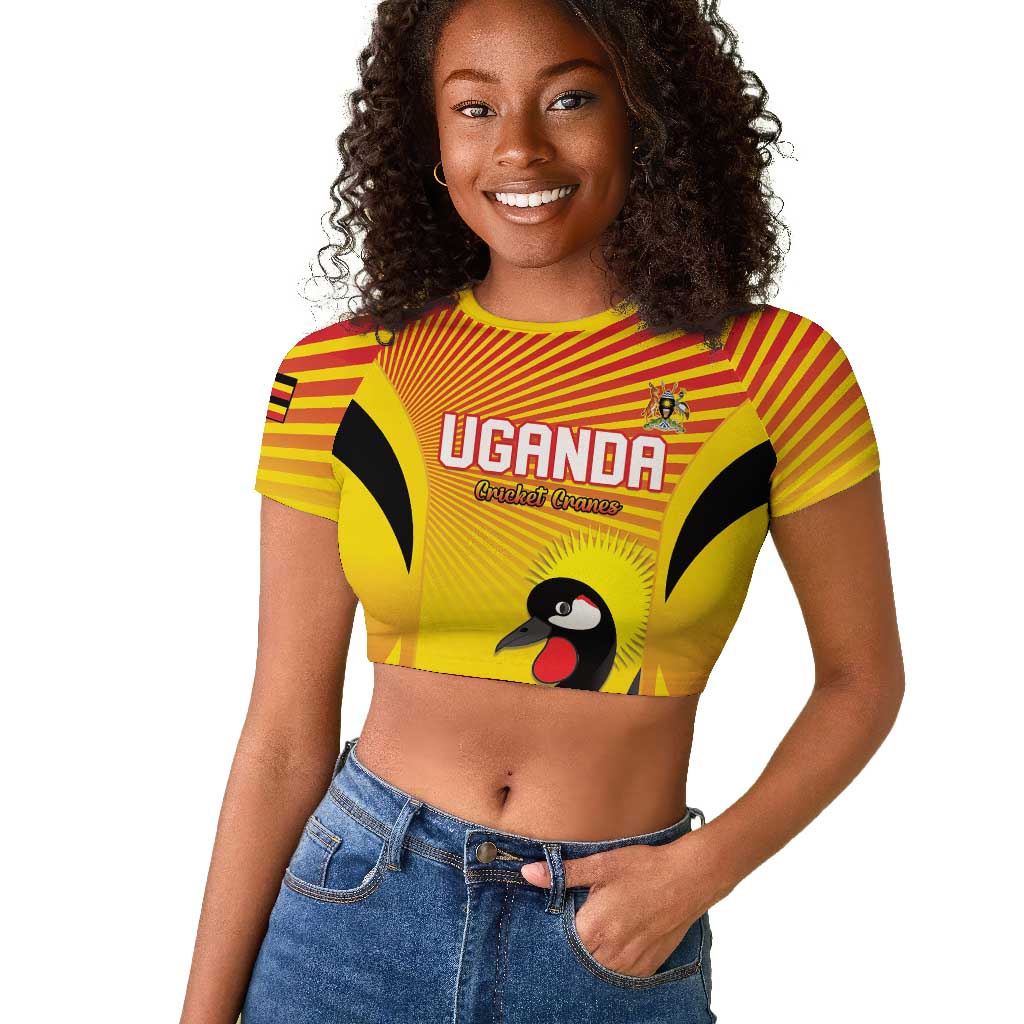 Custom Uganda Cricket Raglan Cropped T shirt Go Champions - African Pride