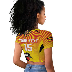 Custom Uganda Cricket Raglan Cropped T shirt Go Champions - African Pride