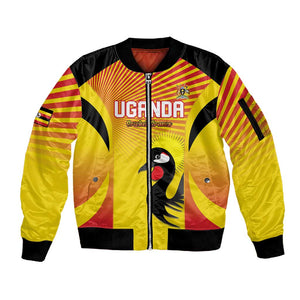 Custom Uganda Cricket Sleeve Zip Bomber Jacket Go Champions - African Pride