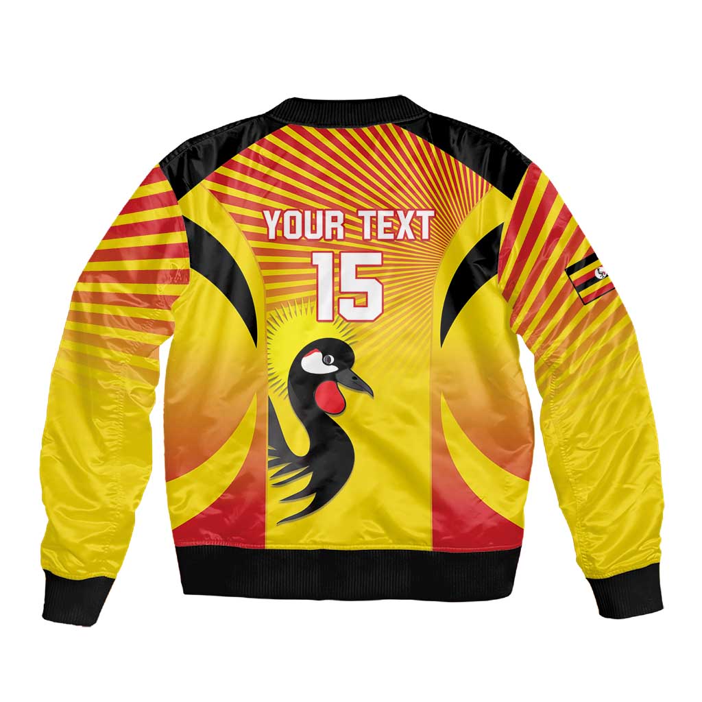Custom Uganda Cricket Sleeve Zip Bomber Jacket Go Champions - African Pride