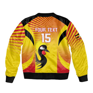 Custom Uganda Cricket Sleeve Zip Bomber Jacket Go Champions - African Pride