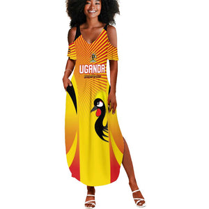 Custom Uganda Cricket Summer Maxi Dress Go Champions - African Pride