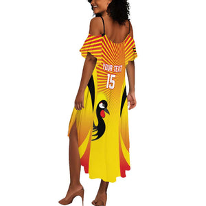 Custom Uganda Cricket Summer Maxi Dress Go Champions - African Pride