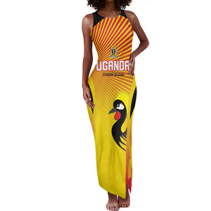 Custom Uganda Cricket Tank Maxi Dress Go Champions - African Pride