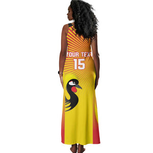 Custom Uganda Cricket Tank Maxi Dress Go Champions - African Pride