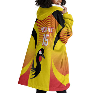 Custom Uganda Cricket Wearable Blanket Hoodie Go Champions - African Pride
