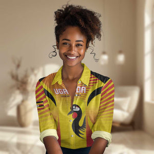 Custom Uganda Cricket Women Casual Shirt Go Champions - African Pride