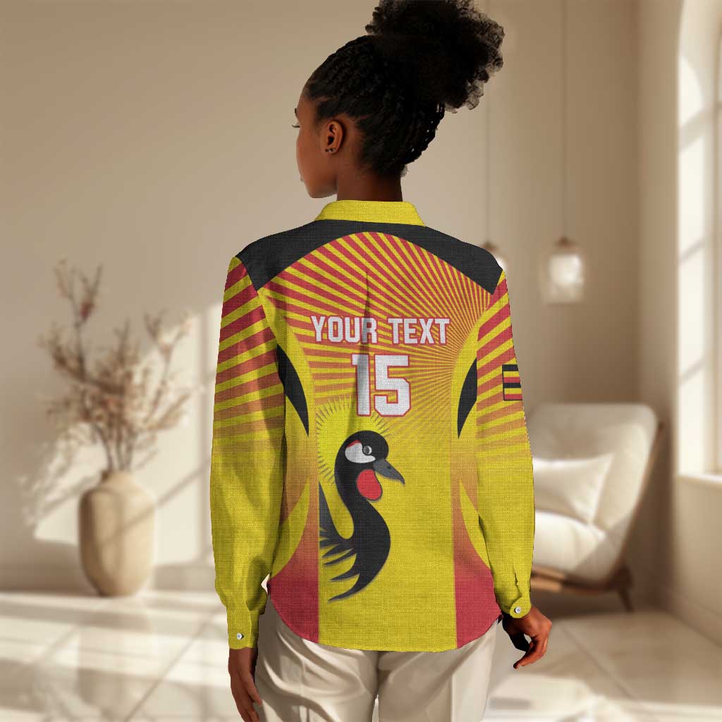 Custom Uganda Cricket Women Casual Shirt Go Champions - African Pride