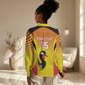 Custom Uganda Cricket Women Casual Shirt Go Champions - African Pride