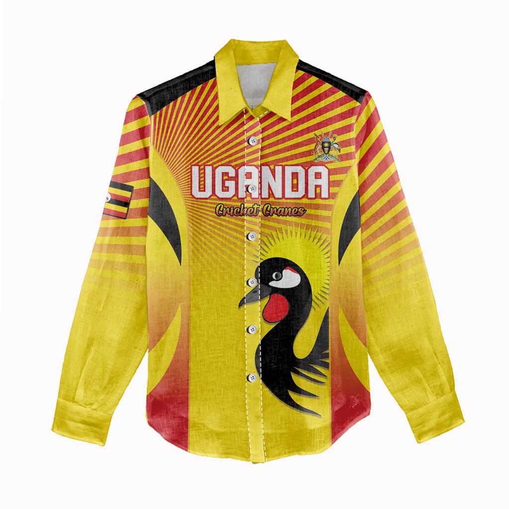 Custom Uganda Cricket Women Casual Shirt Go Champions - African Pride