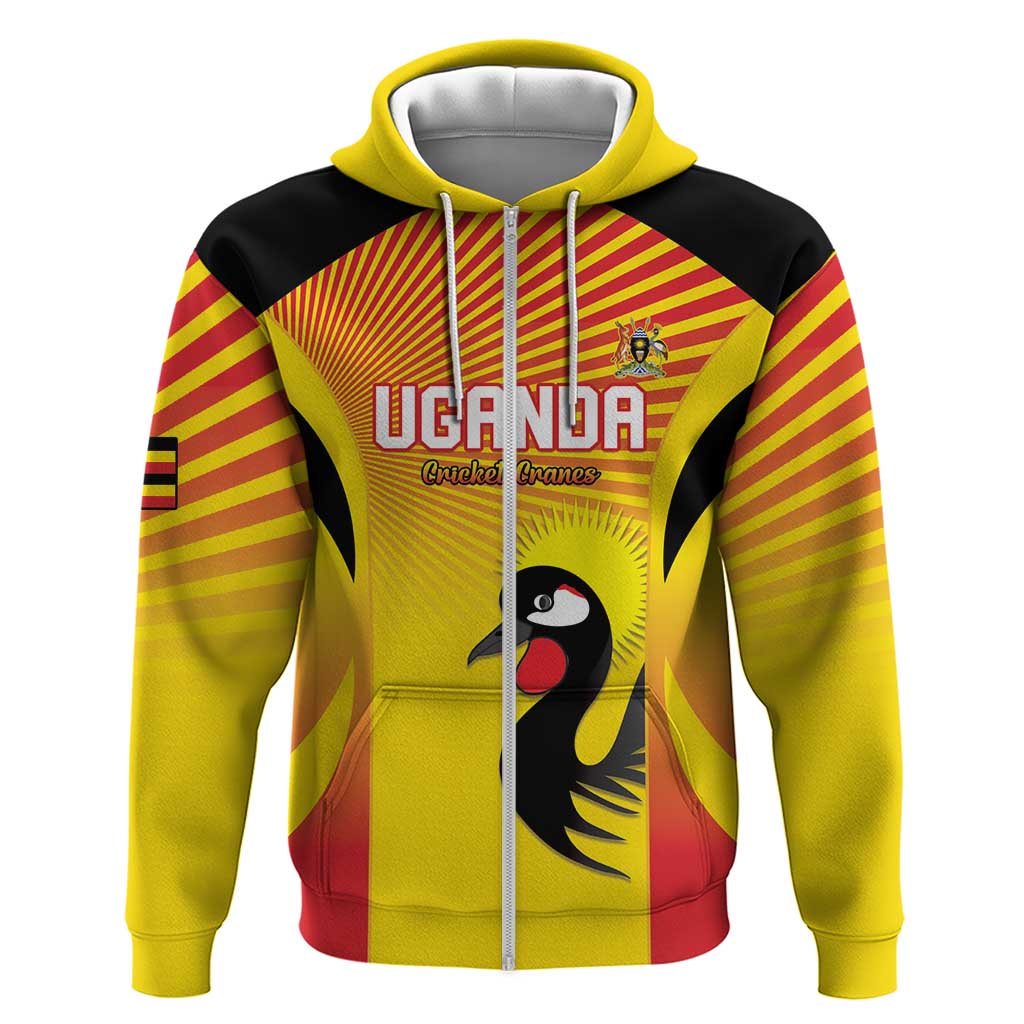 Custom Uganda Cricket Zip Hoodie Go Champions - African Pride