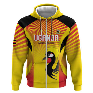 Custom Uganda Cricket Zip Hoodie Go Champions - African Pride
