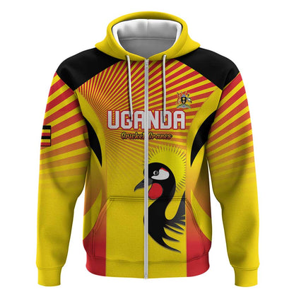 Custom Uganda Cricket Zip Hoodie Go Champions - African Pride