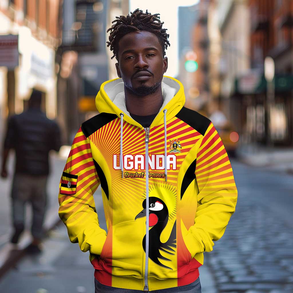 Custom Uganda Cricket Zip Hoodie Go Champions - African Pride