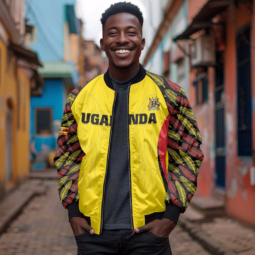 Custom Uganda Cricket Bomber Jacket Come On Cricket Cranes - African Pride