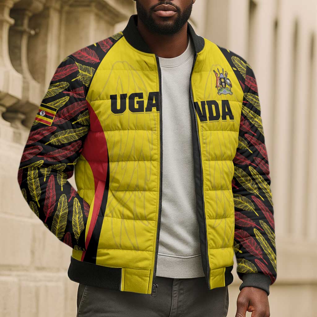 Custom Uganda Cricket Bomber Puffer Jacket Go Cricket Cranes