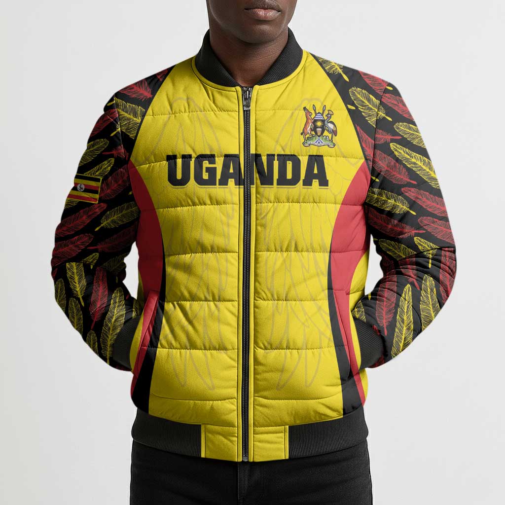 Custom Uganda Cricket Bomber Puffer Jacket Go Cricket Cranes