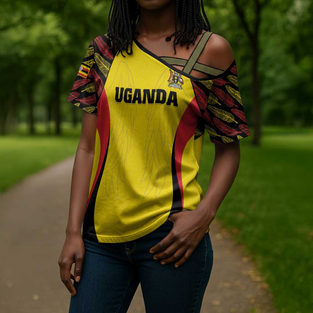 Custom Uganda Cricket Cross Shoulder Shirt Go Cricket Cranes