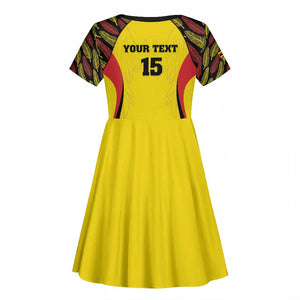 Custom Uganda Cricket Kid Short Sleeve Dress Come On Cricket Cranes - African Pride