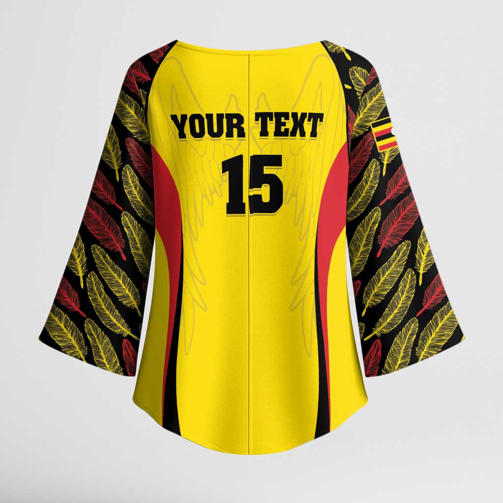 Custom Uganda Cricket Kimono Sleeve Blouse Go Cricket Cranes