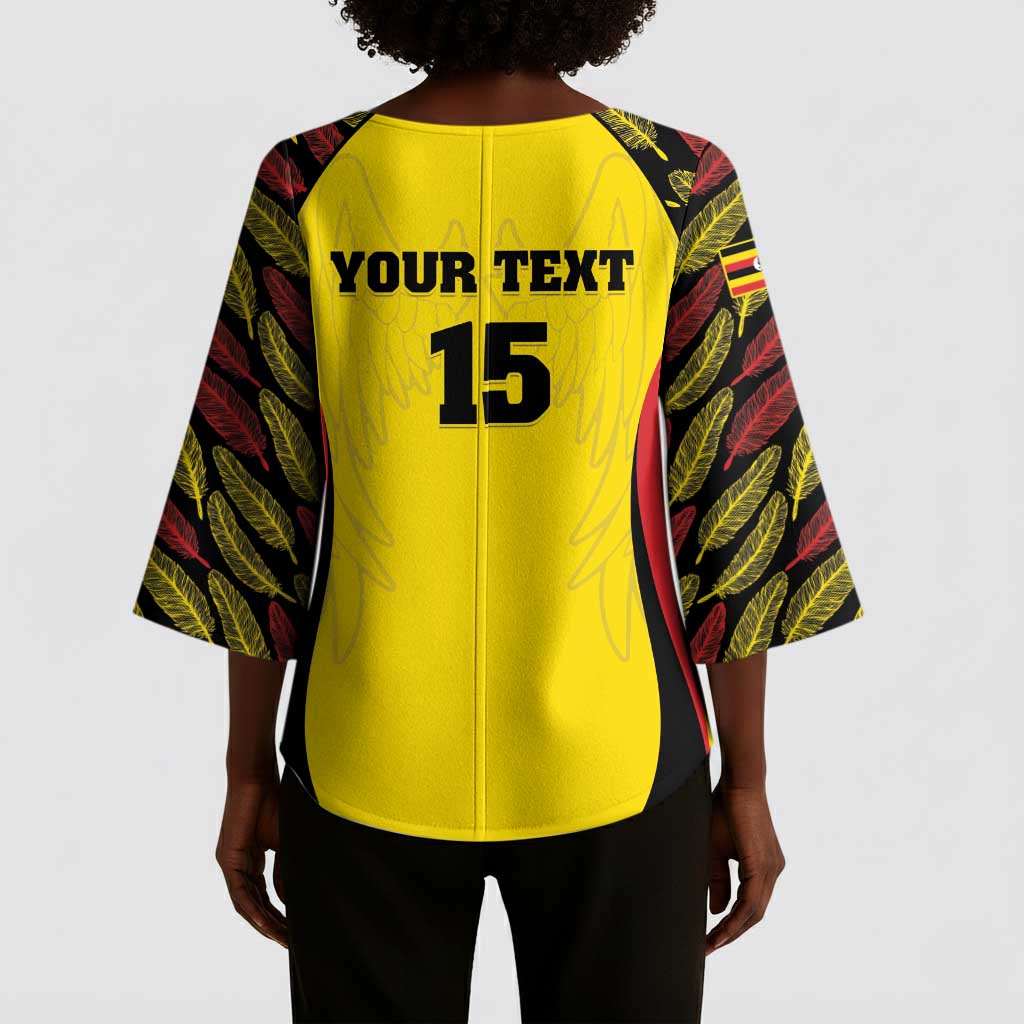 Custom Uganda Cricket Kimono Sleeve Blouse Go Cricket Cranes