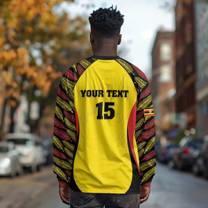 Custom Uganda Cricket Long Sleeve Shirt Come On Cricket Cranes - African Pride