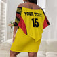 Custom Uganda Cricket Off Shoulder Short Dress Come On Cricket Cranes - African Pride