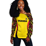 Custom Uganda Cricket Off Shoulder Sweater Come On Cricket Cranes - African Pride