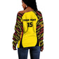 Custom Uganda Cricket Off Shoulder Sweater Come On Cricket Cranes - African Pride