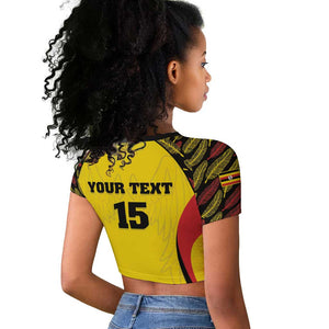 Custom Uganda Cricket Raglan Cropped T shirt Come On Cricket Cranes - African Pride