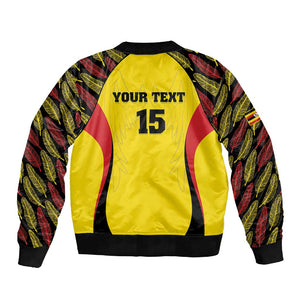 Custom Uganda Cricket Sleeve Zip Bomber Jacket Come On Cricket Cranes - African Pride