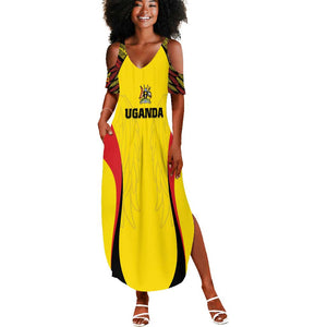 Custom Uganda Cricket Summer Maxi Dress Come On Cricket Cranes - African Pride